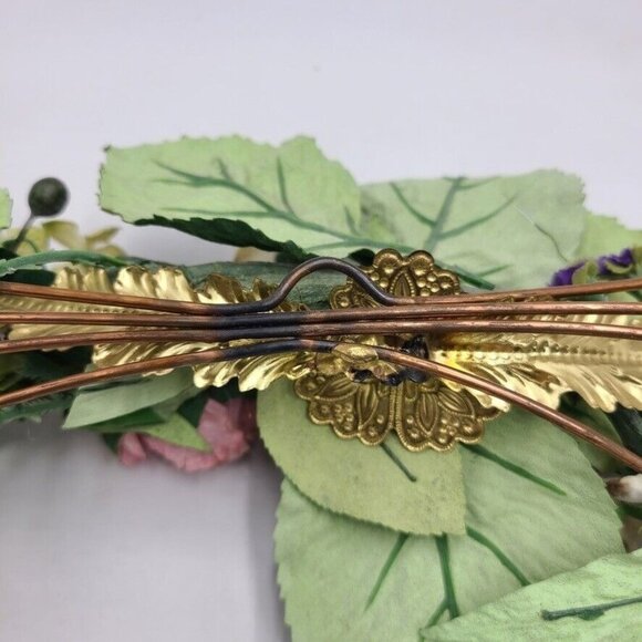 Vintage HOMCO Home Interiors and Gifts 1382 Metal Sculpture 4975 Pink Flower - Picture 9 of 9